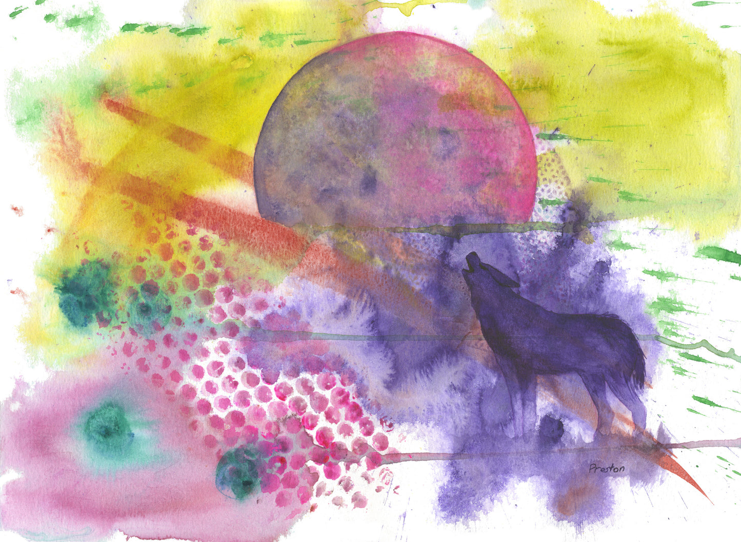 Lunar Howl - ORIGINAL PAINTING