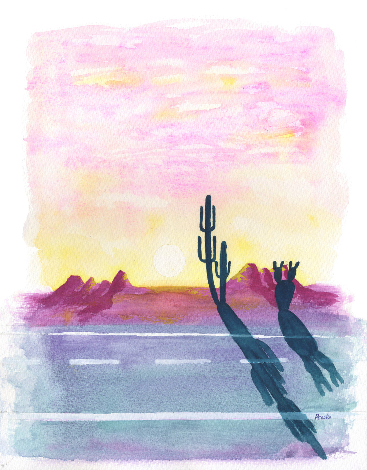 Prickly Paradise: Lonely Road I - PRINTS